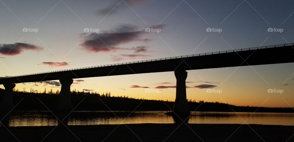 Evening view of Northern Alberta's Bridge To Nowhere