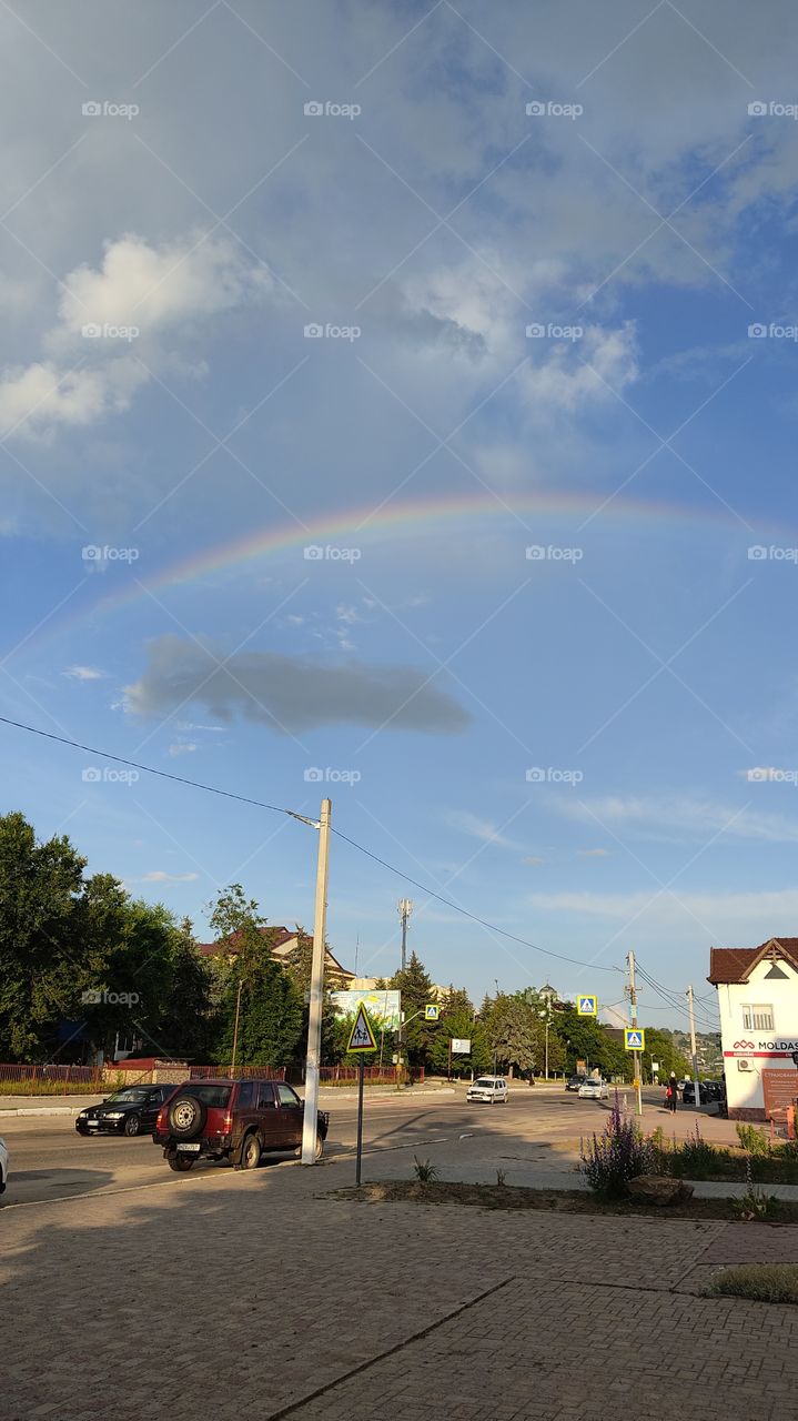 Rainbow over the road