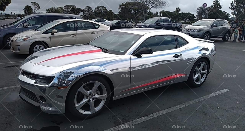 silver metal camaro