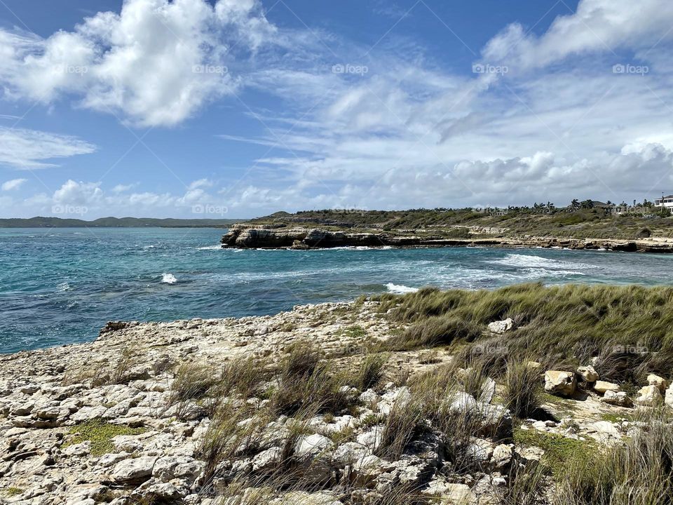 A rocky inlet on St John’s island in the Caribbean 