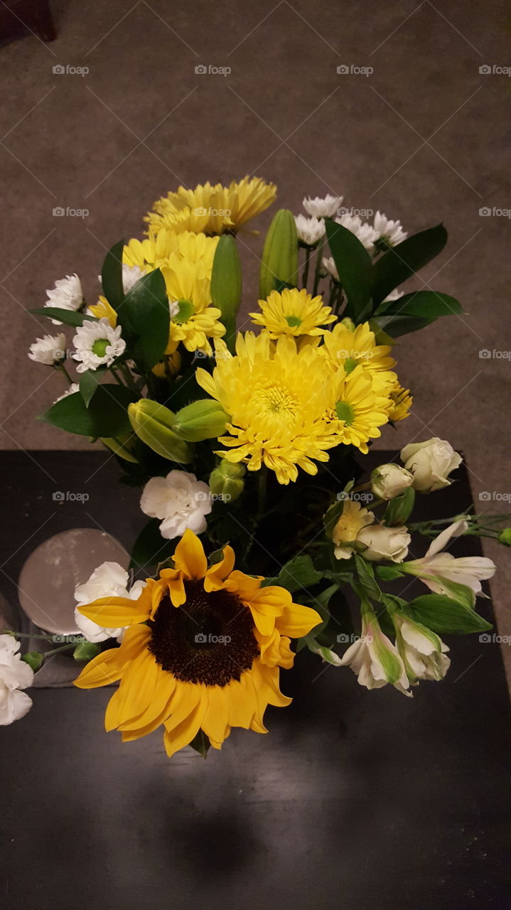 beautiful yellow flowers. spring summer bouquet. simple. gift.