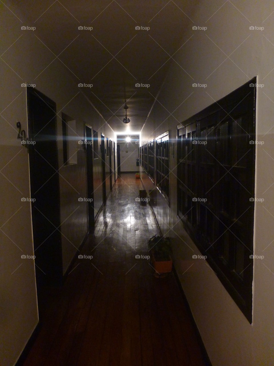 the hallway...