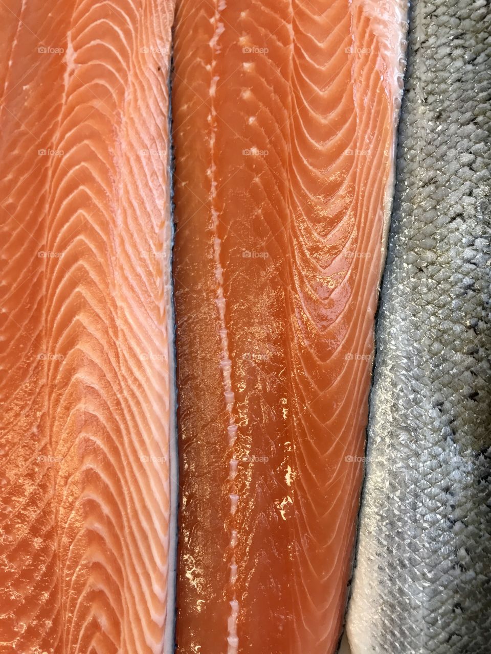 Salmon filets texture
