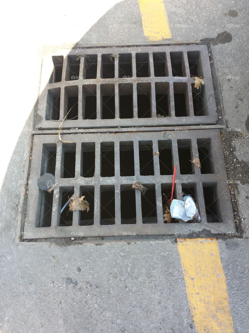 High angle view of manhole
