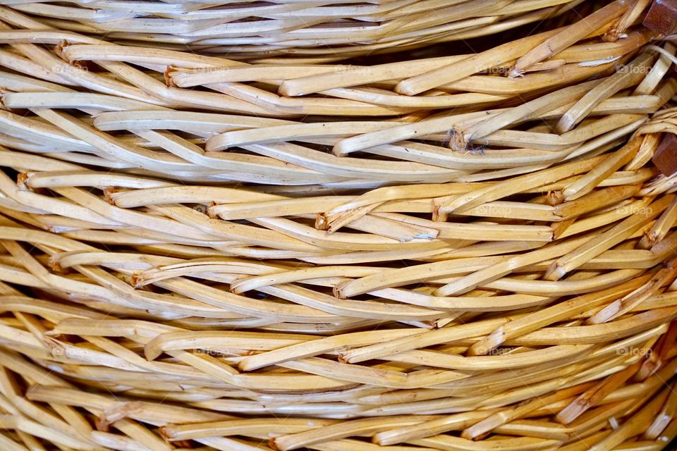 Stacked Woven cane baskets