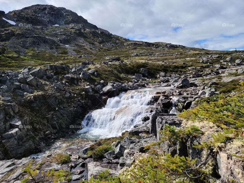 Beautiful flowing waterfalls