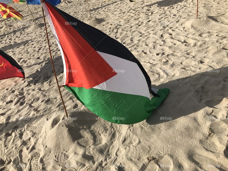 Was proud to see my Palestine flag blowing in the wind on Venice Beach 🌊 