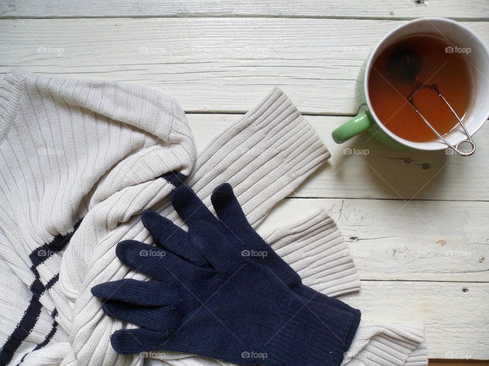 tea and warm clothes