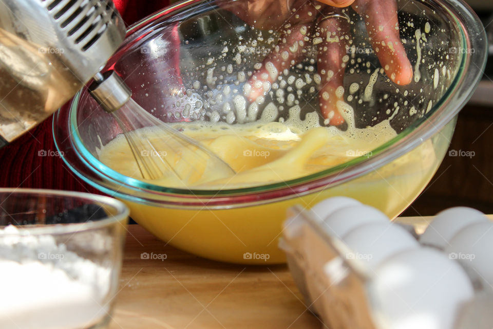 Whisking Eggs in a Bowl