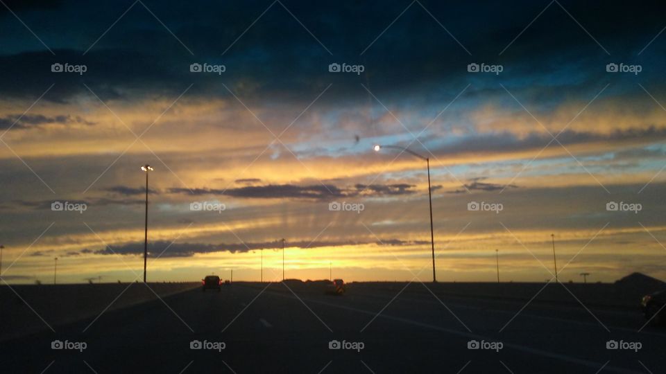 Desert City Sunset