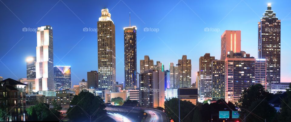 Iconic Atlanta skyline night time