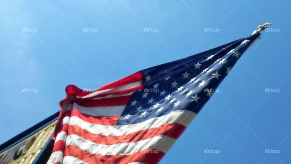 Flag, Wind, Patriotism, Sky, No Person