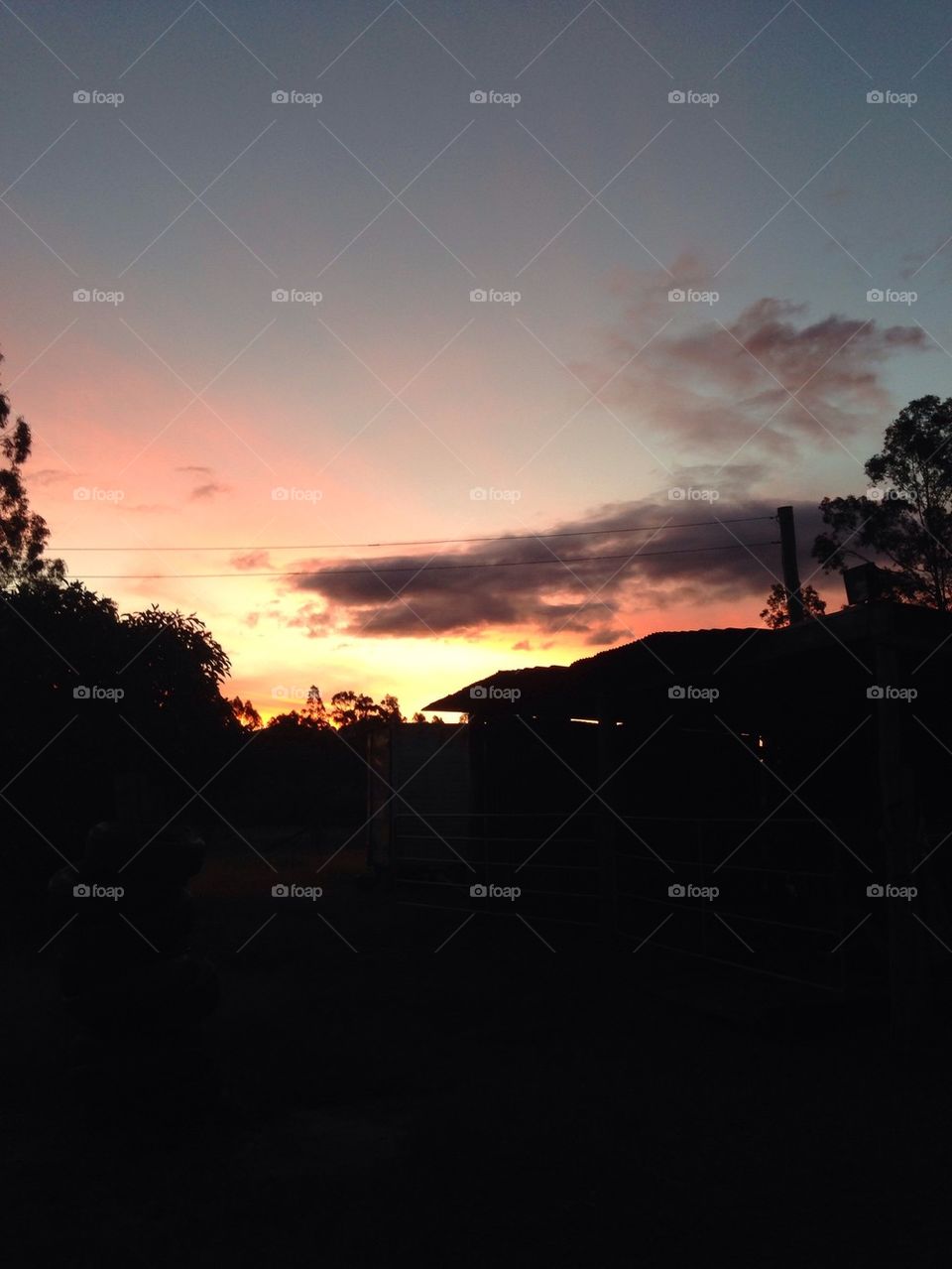 Sundown over the stables