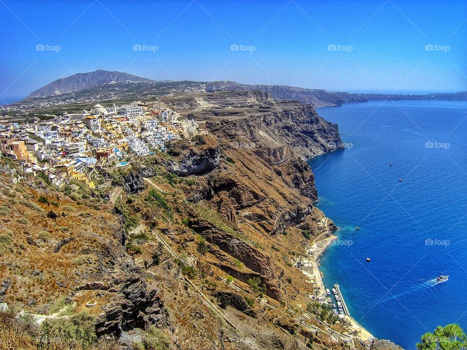 Beautiful view over the caldera at Santorini