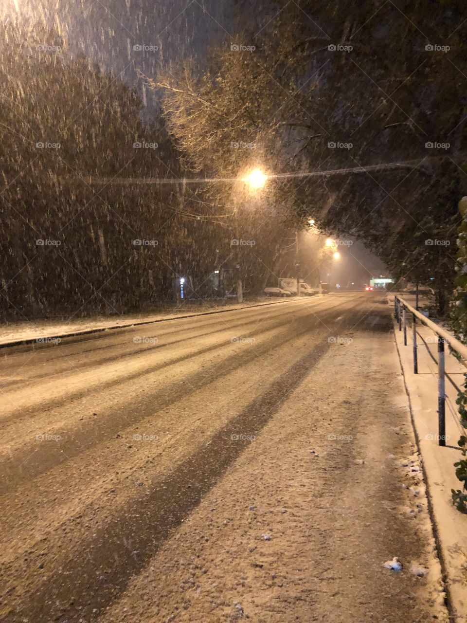 Winter night street 