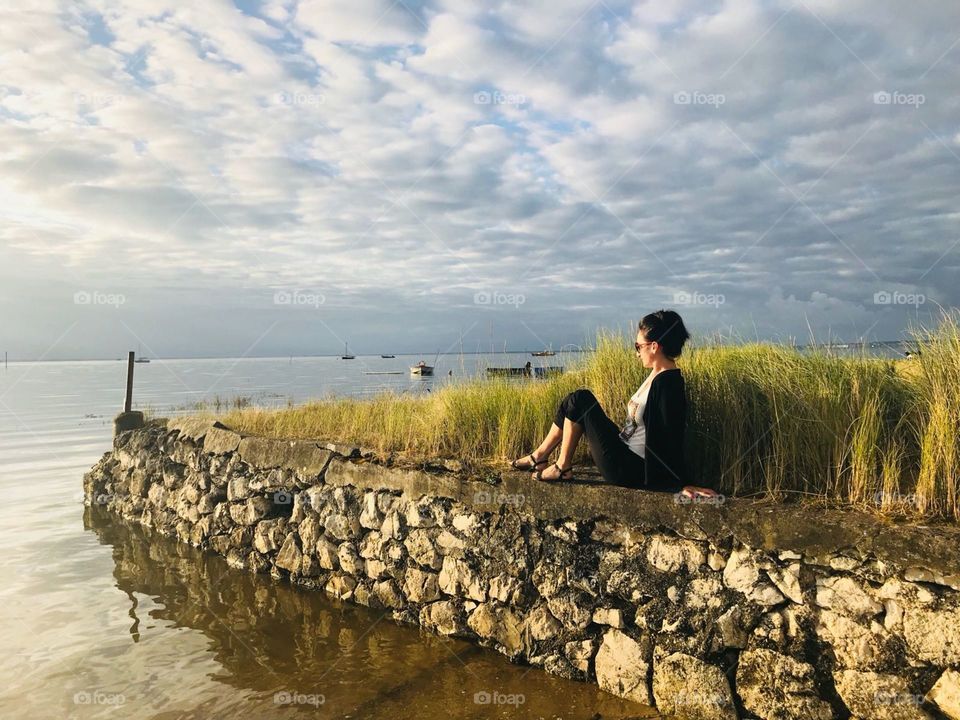 Water, girl,landscape,sea