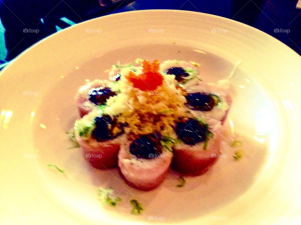 Cherry blossom sushi roll