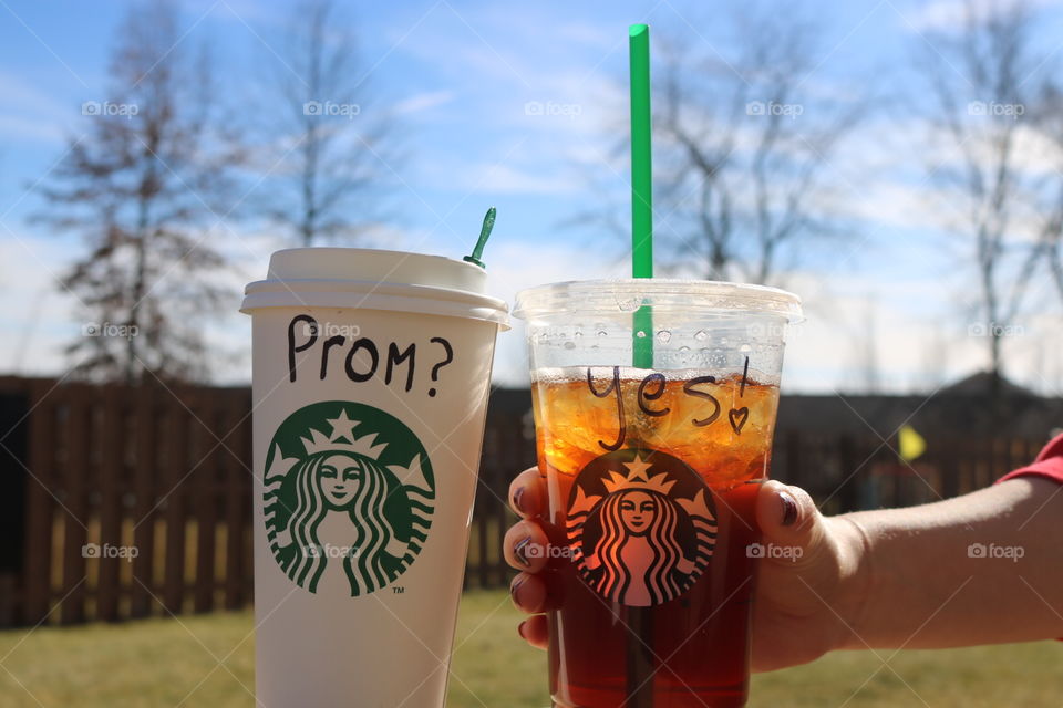 Starbucks- he asked her, she said yes!