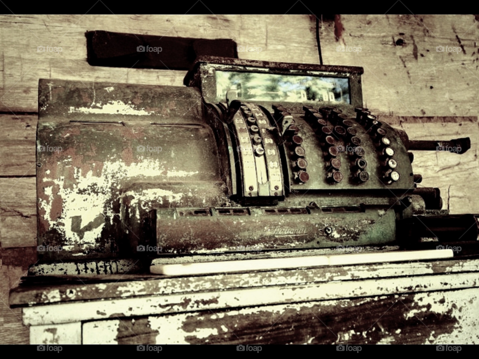 vintage old cash machine by lightanddrawing