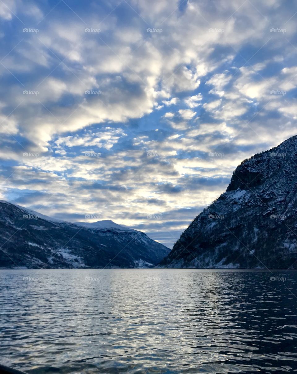 Winter in Norway fjords 