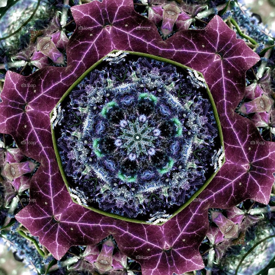 Red Ivy natural mandala