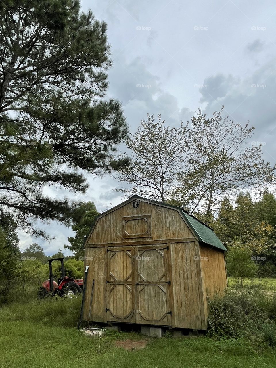 A rainy day on the farm. 