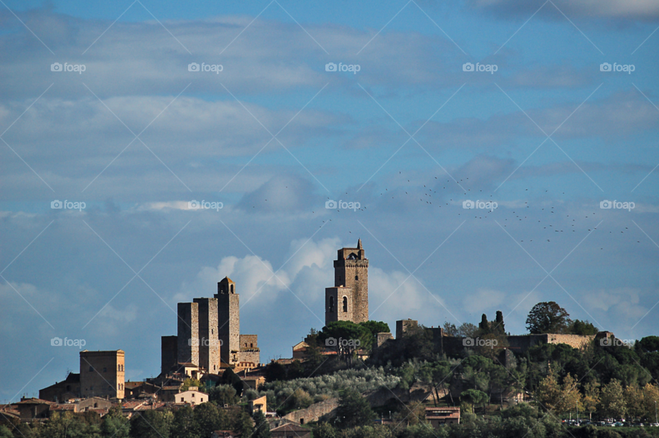 sky italy nature towers by selecshine