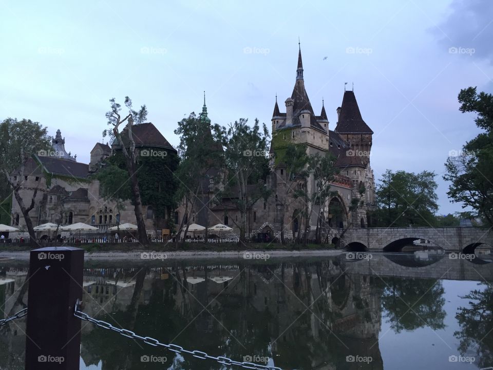 Old castle on lake