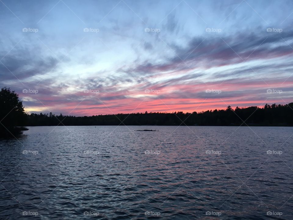 Lake Shagawa at sunset in Ely, Minnesota