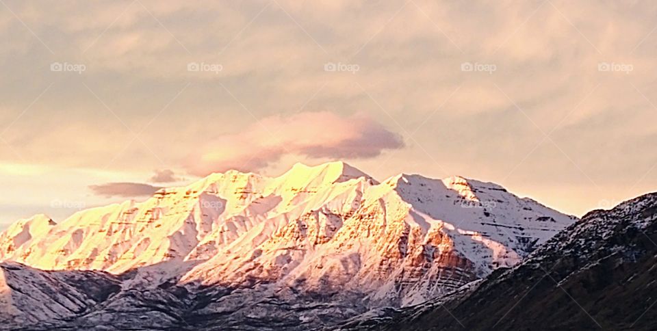 Mount Timpanogas at sunset