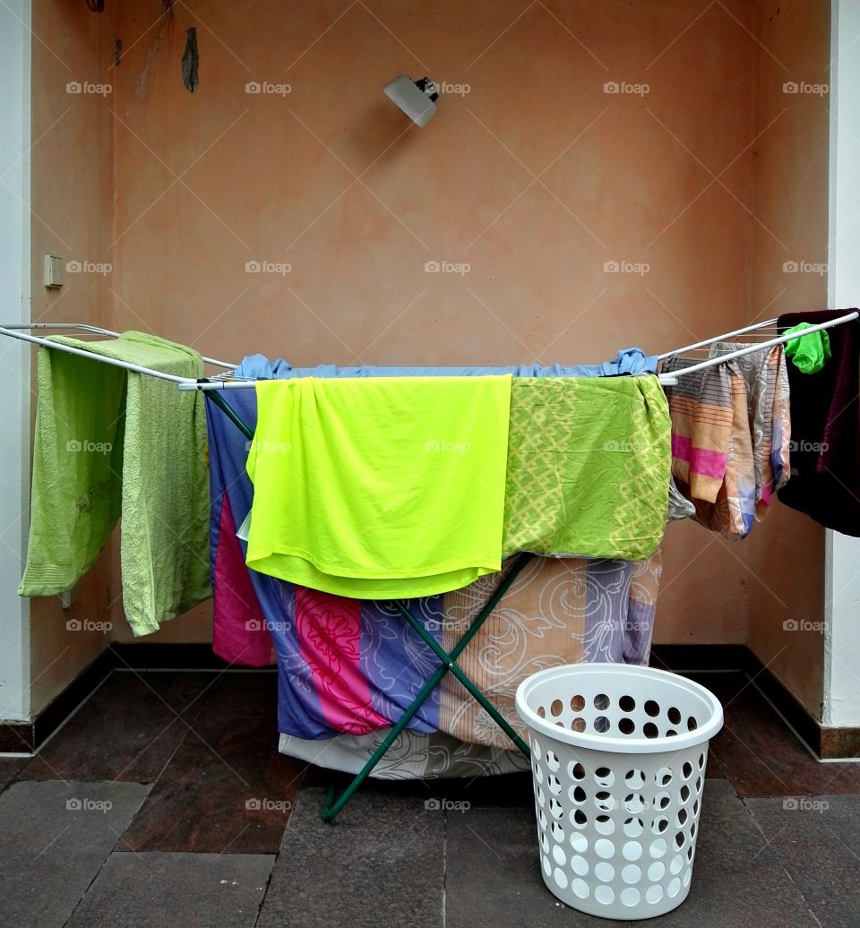 drying laundry