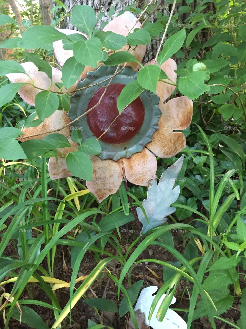 Old metal flower