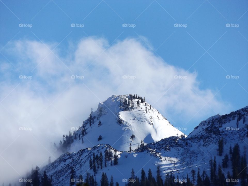 Snowy mountain top