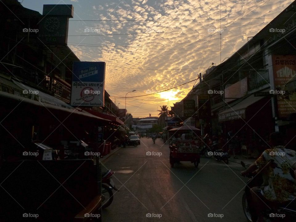 Sunset in siem reap 