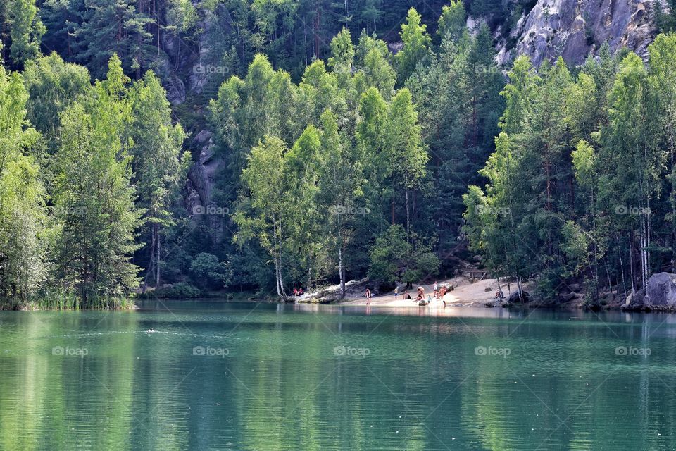 lake view in adrspach national park in Czech republic