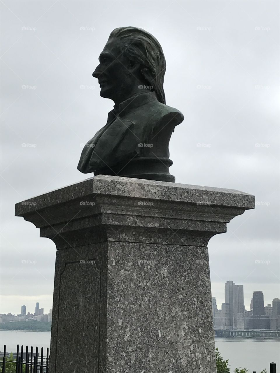 Alexander Hamilton Bust Statue Weehawken Hudson