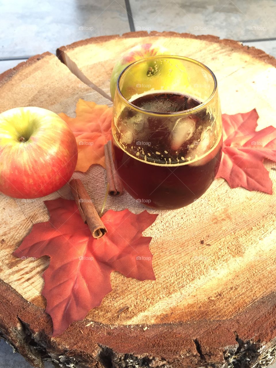Sangria wine with apples and cinnamon