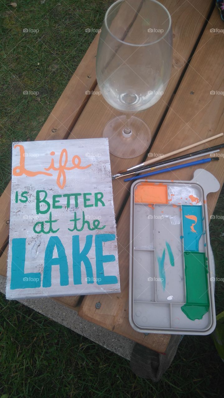 painting at the lake