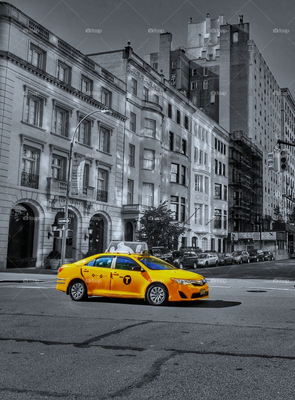 Yellow cab at the street of New York 