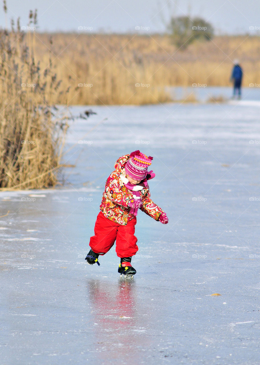 winter girl nature water by marcografo