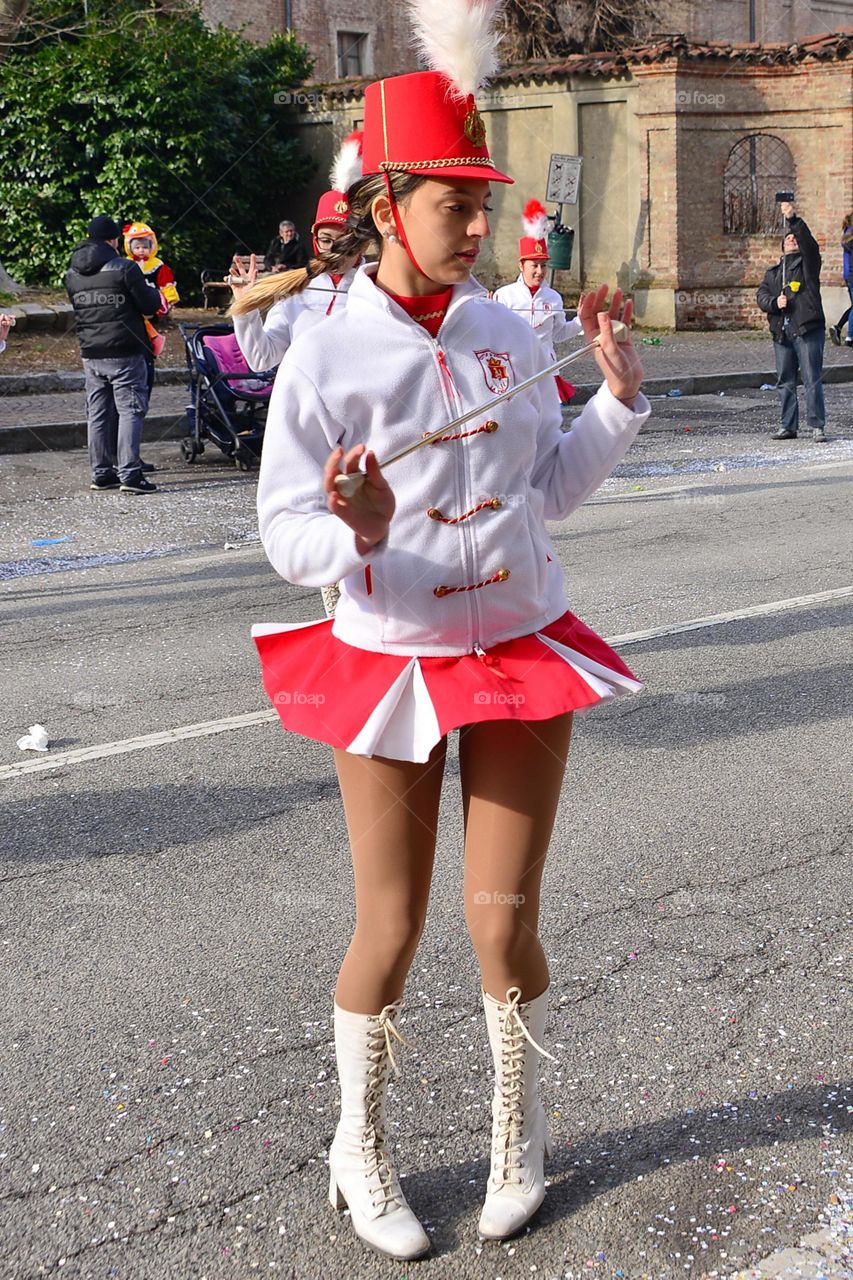 carnival parade. majorettes