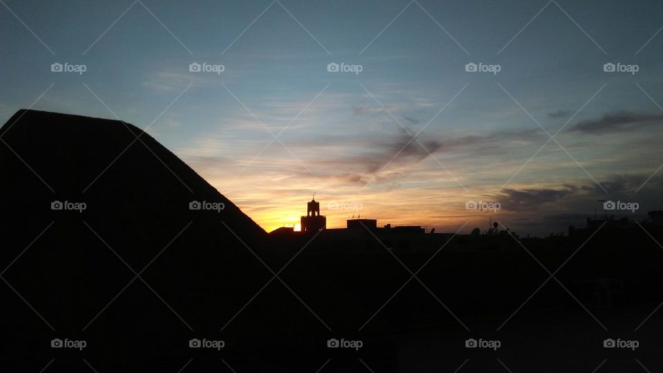 tower mosque embracing magic sky.