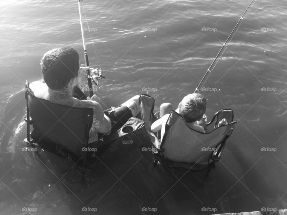 black and white fishing