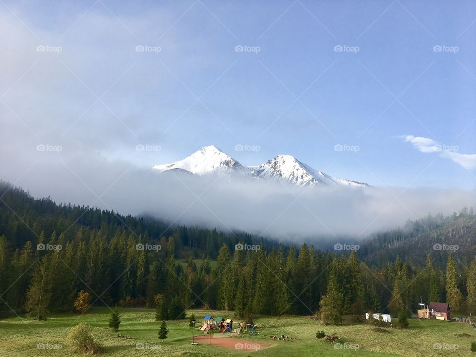 High Tatras in inversion, Slovakia