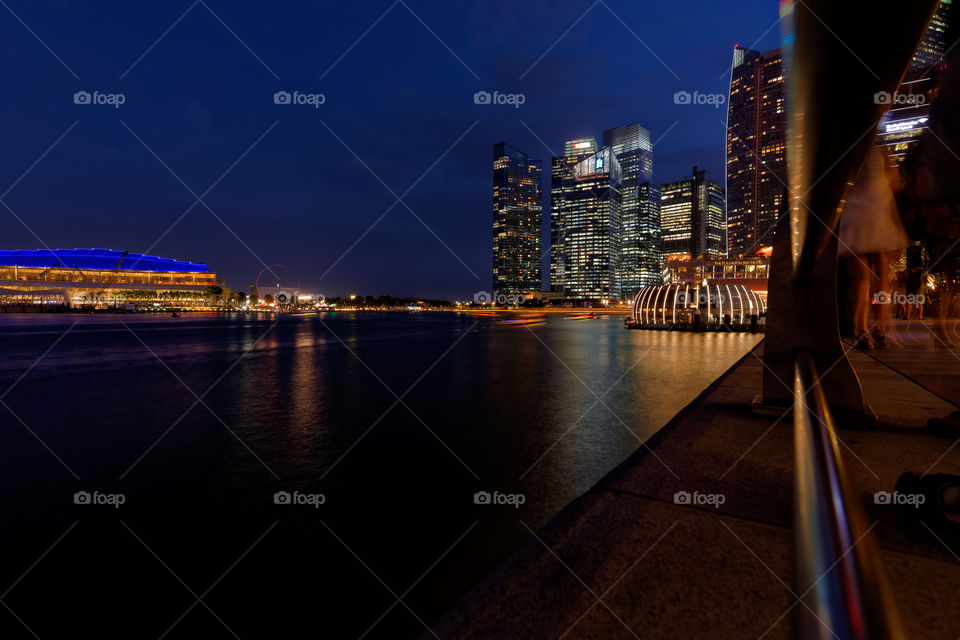 Colors of the Night: Singapore CBD from Marina Bay