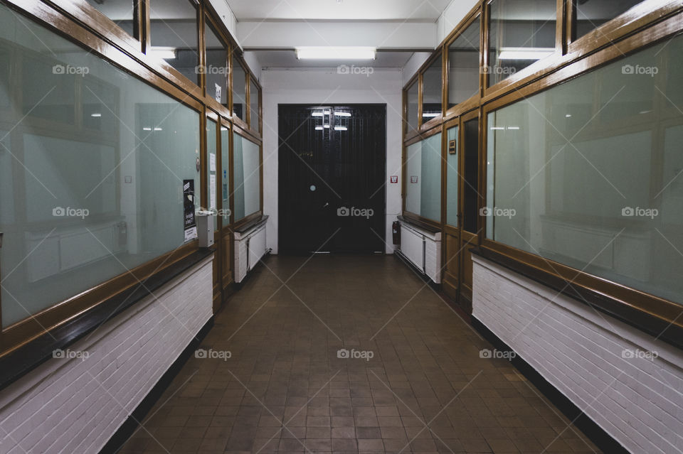 Vintage glass corridor