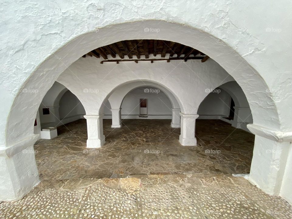 Arches in a church in Ibiza