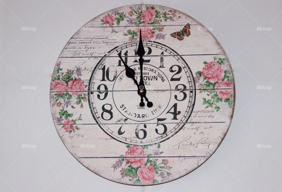 Clock, Wall Clock, Vintage Clock, Butterfly Clock 