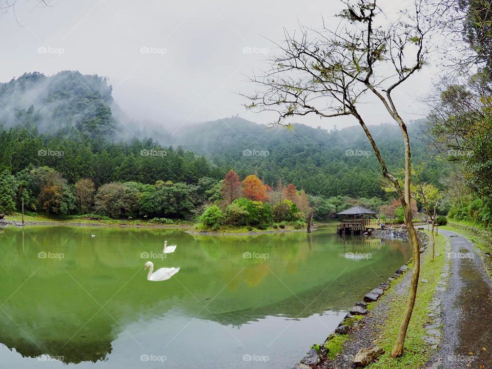 Beautiful mountain and lake scenery