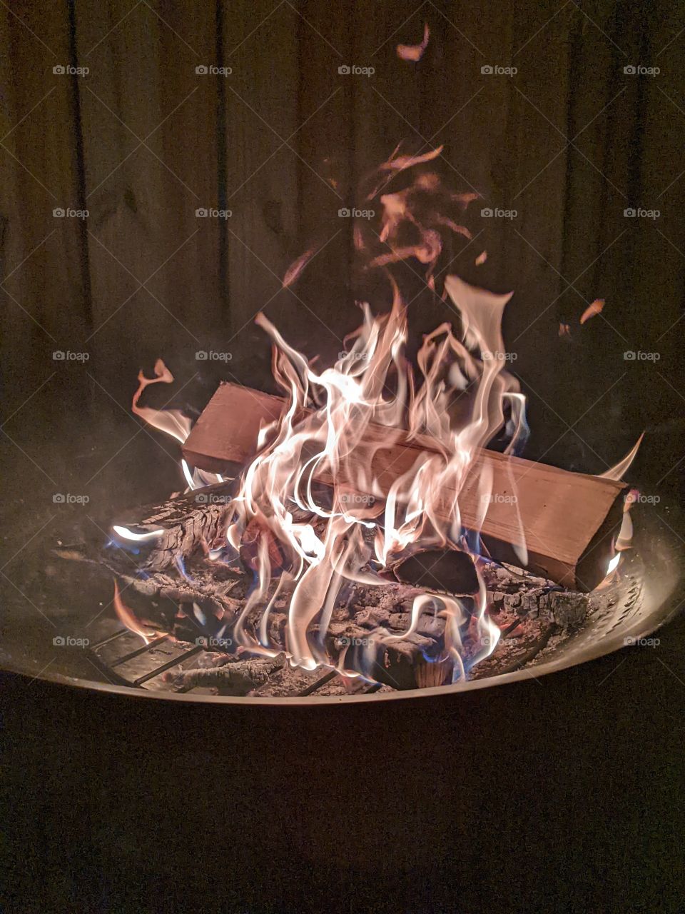 Fire pit on a cold night